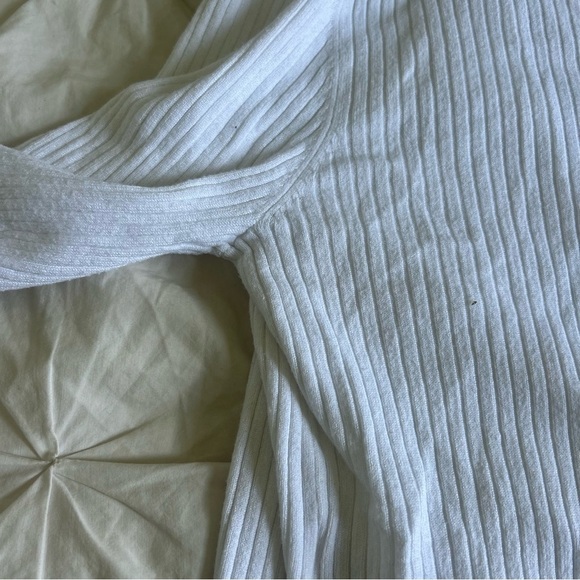 Garage White Flyaway Cardigan Cropped Long Sleeve Small - Picture 10 of 11